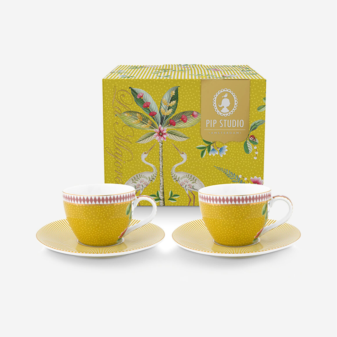 Pip Studio La Majorelle Sarı Porselen Kahve Fincan Seti 51004152